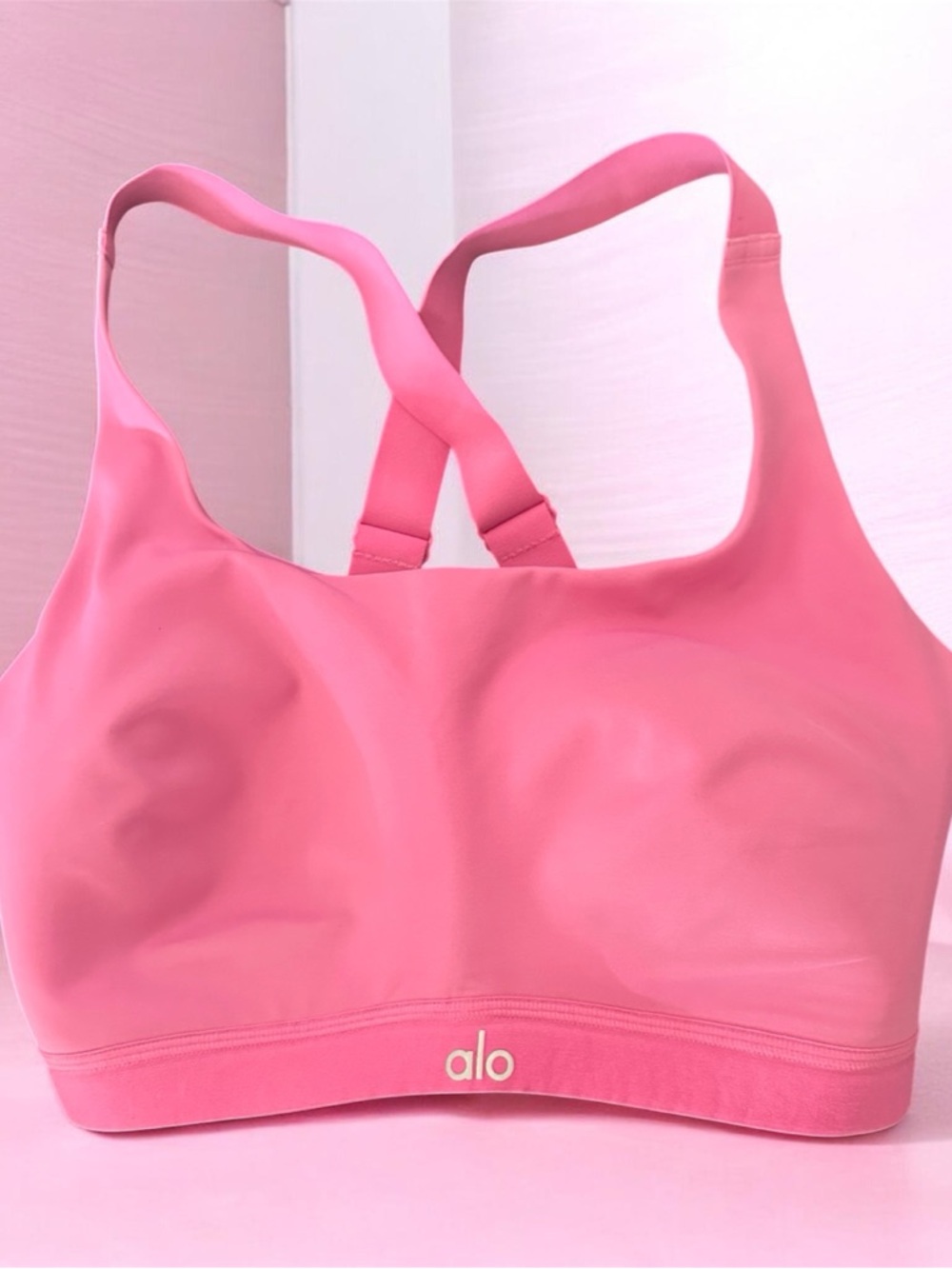 ALO Yoga Pink Cross-Back Sports Bra